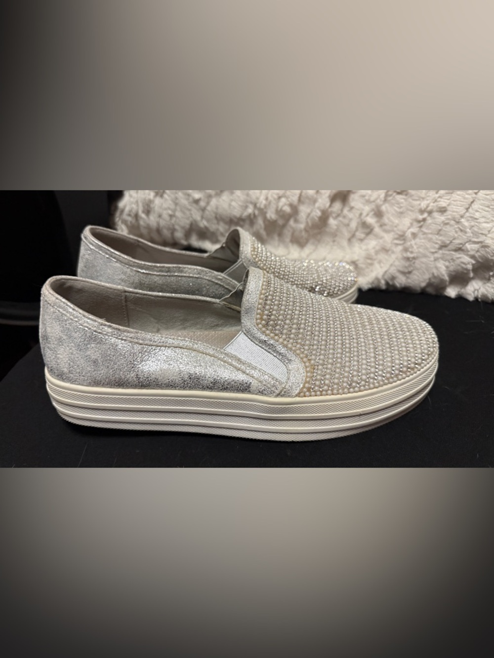 Skechers Street Slip-On Memory Foam Sneakers - Light Gray - Picture 9 of 9